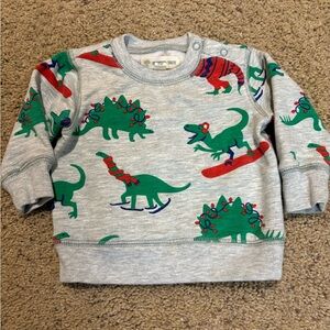 Tucker + Tate Dinosaur Christmas Sweatshirt, size 3 months.